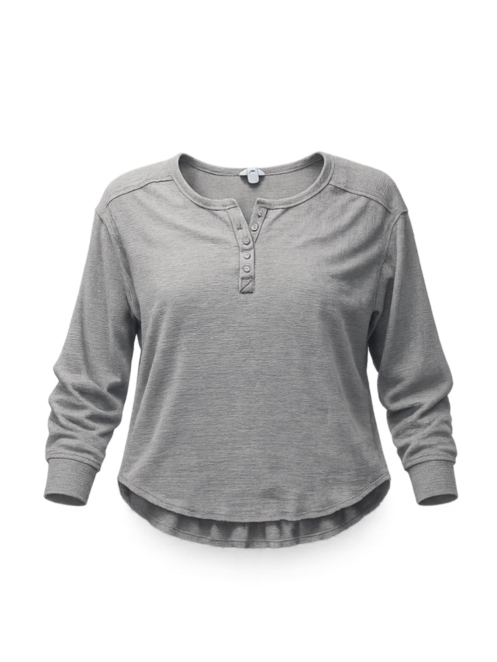 Women's JOY LAB Long Sleeve Henley Tee L Gray
268